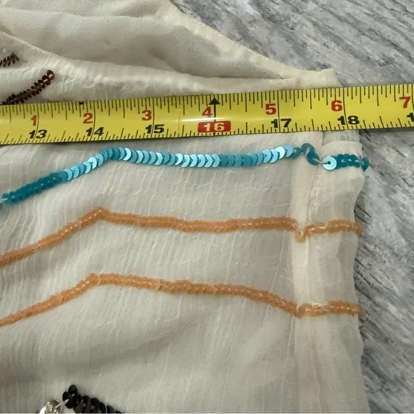 Free People Colorful Sequins Embroidered Flowy Sleeveless Top Size Small - Picture 8 of 11